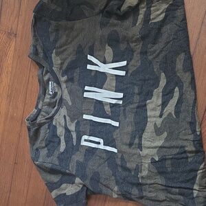 PINK Victoria's Secret Camouflage Tee - Black and Brown